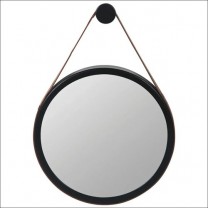 Espelho Redondo 40 cm com Alça em Couro