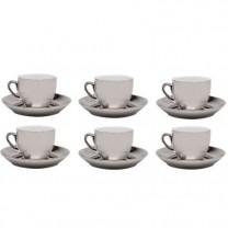 Jogo de Xícaras para Café com Pires - 12 peças